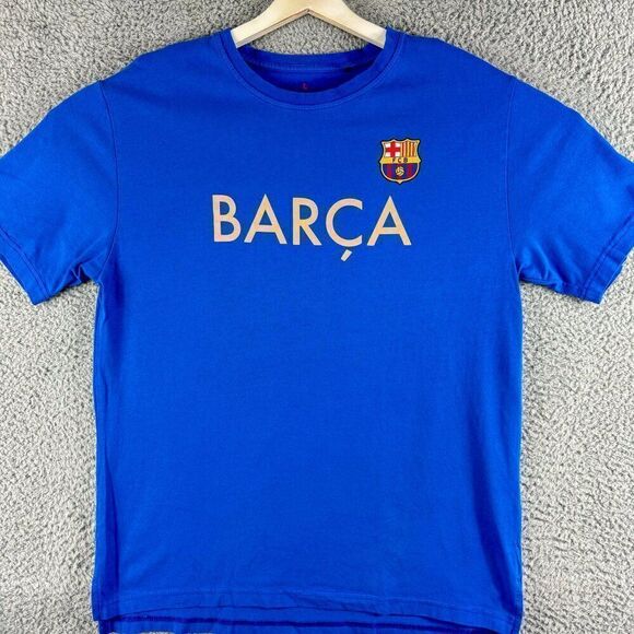 FCB Barcelona Football Club Shirt Mens Large Blue Barça Futbol Soccer Athletic‎ - Picture 1 of 11